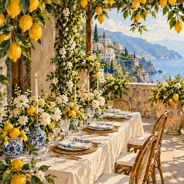 Limonların altında.